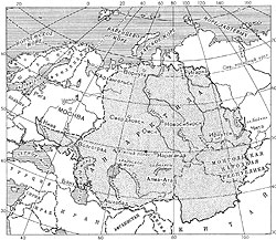 Сравнительные размеры Антарктиды и части Евразии